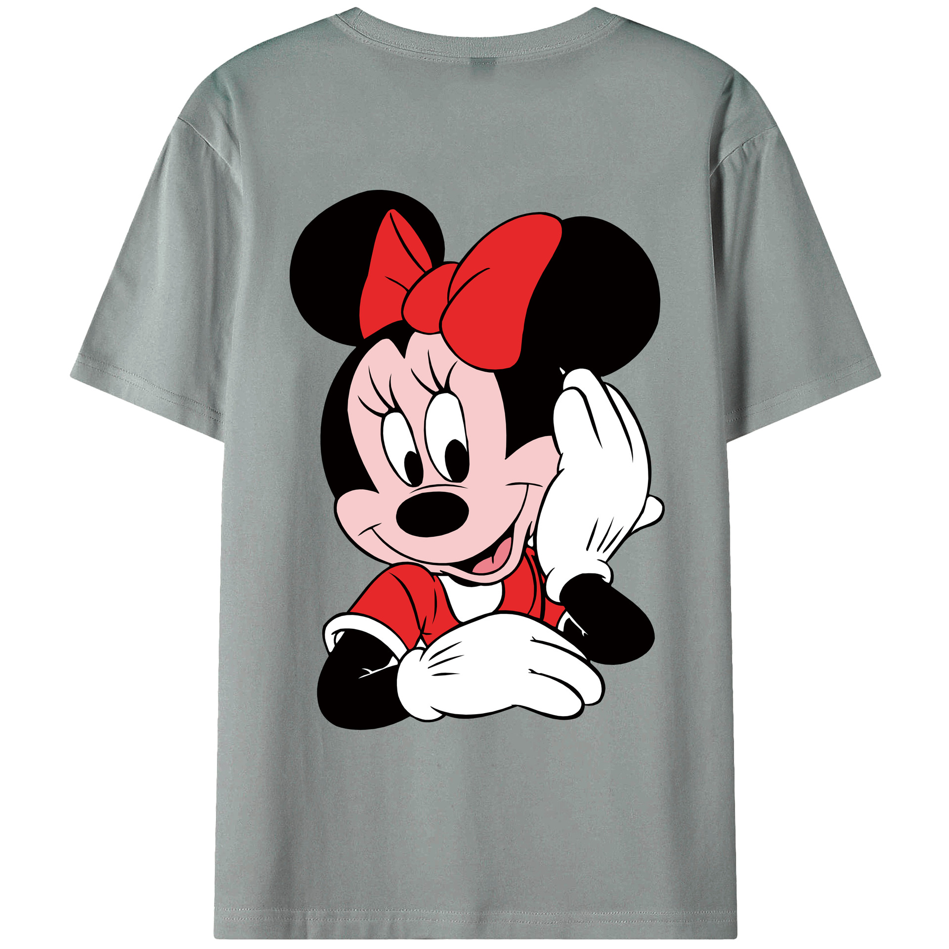 ミッキーマウス Mickey Mouse 綿100％ メンズ半袖Tシャツ（バックプリント） 通気性